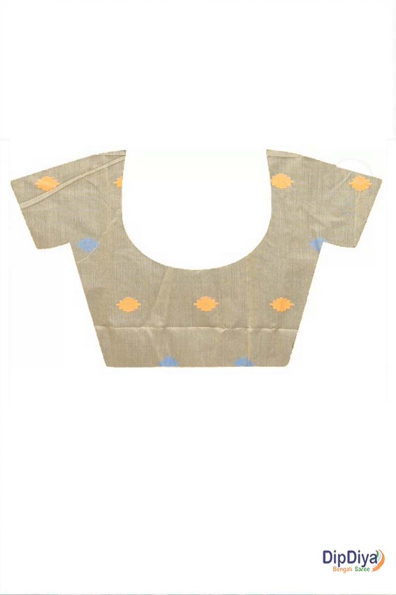 Brown Blue Cotton Blended Parul Hand Loom Saree (553)